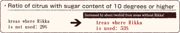 Ratio of crops with sugar content of 10 degrees or higher